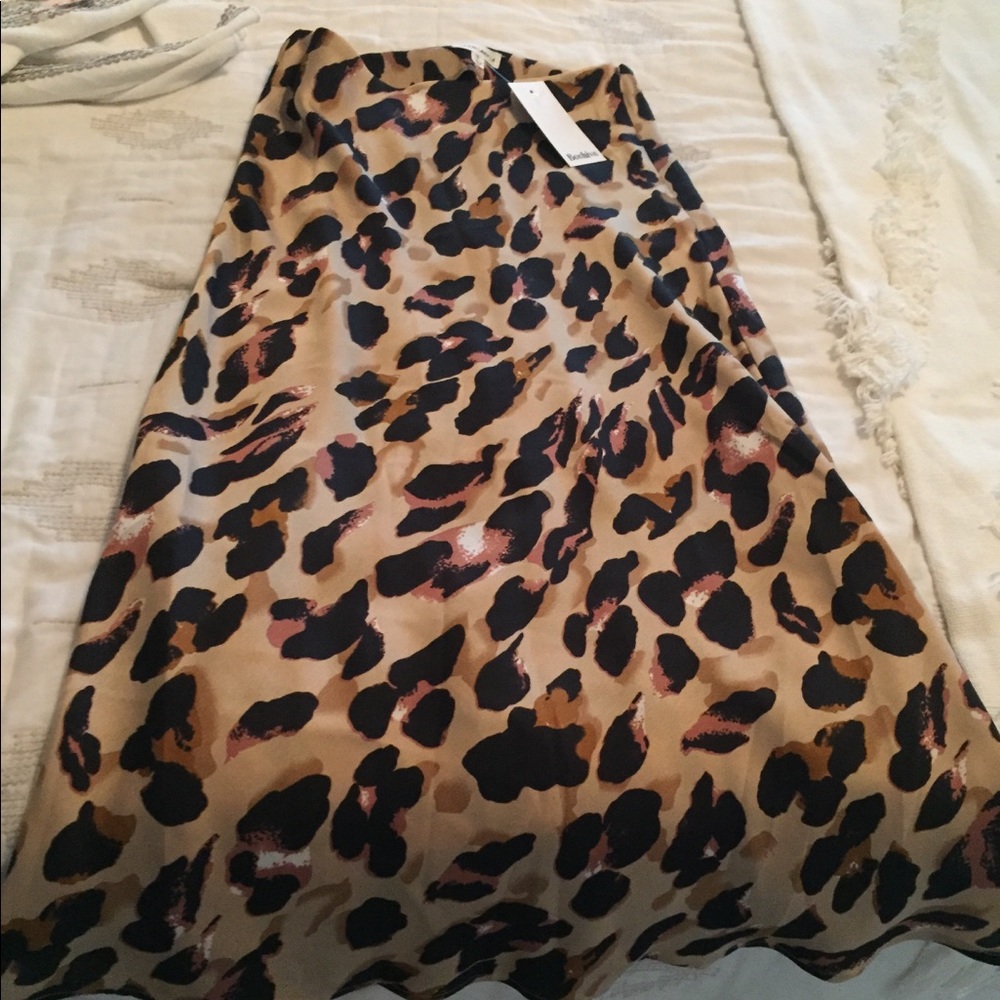 Leopard flowy midi skirt Cotton Candy LA